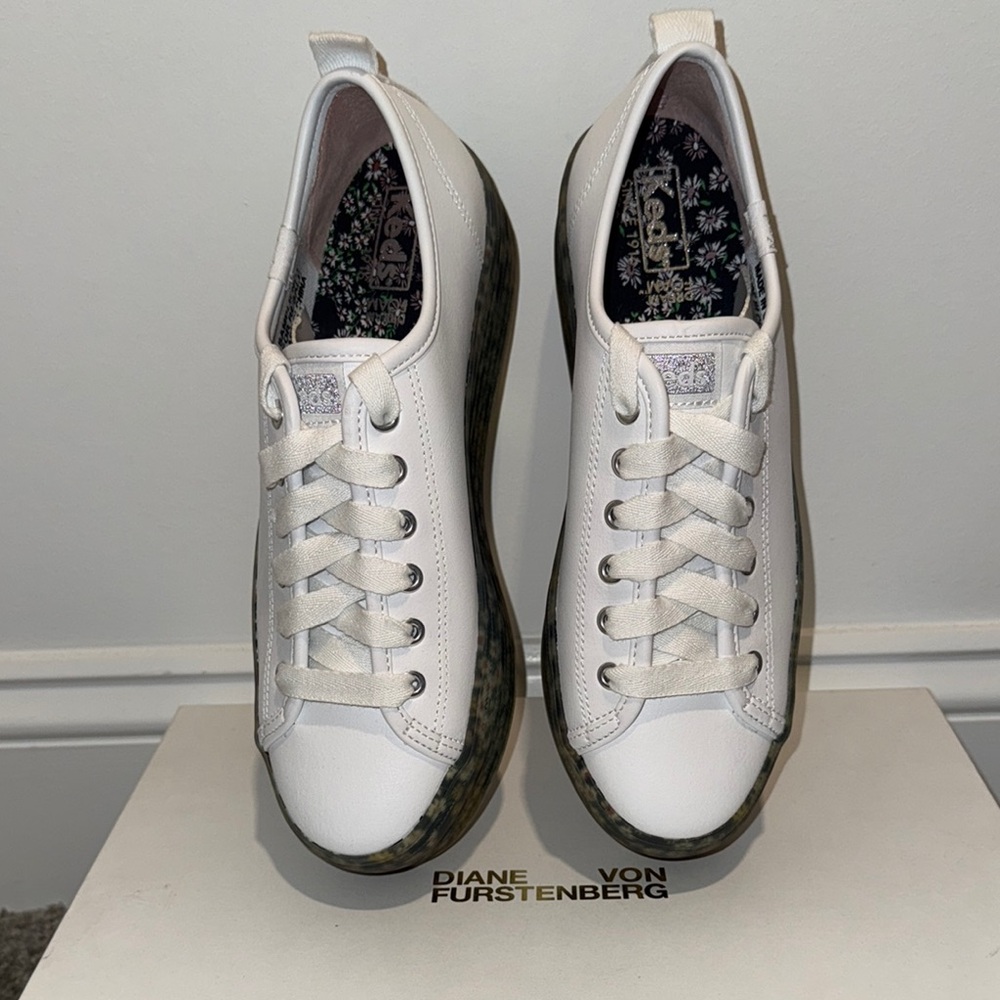 Keds White Sneakers with Chunky Speckled Sole - Picture 4 of 5